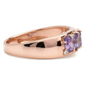 0.54 Ct Pear and Marquise Purple Amethyst and White Topaz Prong Silver Leaf Band Ring by Fine Color Jewels