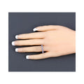 0.54 Ct Round Violet Tanzanite and White Topaz Prong Silver 5 Stone Ring by Fine Color Jewels