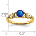 0.55 Ct Cushion Blue Sapphire & Diamond Prong 14K Yellow Gold Filigree Ring by Fine Color Jewels