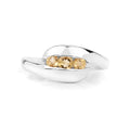 0.55 Ct Round Yellow Citrine and White Topaz Channel Silver Bypass Three Stone Engagement Ring by Fine Color Jewels