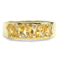 0.56 Ct Marquise and Pear Yellow Citrine and White Topaz Prong Silver Leaf Band Ring by Fine Color Jewels