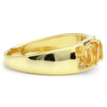 0.56 Ct Marquise and Pear Yellow Citrine and White Topaz Prong Silver Leaf Band Ring by Fine Color Jewels