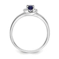 0.56 Ct Oval Blue Sapphire & Diamond Prong 14K White Gold Split Shank Ring by Fine Color Jewels