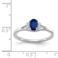0.56 Ct Oval Blue Sapphire & Diamond Prong 14K White Gold Split Shank Ring by Fine Color Jewels