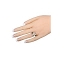 0.56 Ct Oval Green Peridot Channel Silver Three Stone Bypass Ring by Fine Color Jewels