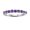 0.60 Ct Round Purple Amethyst Prong Silver Half Eternity Ring