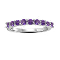 0.60 Ct Round Purple Amethyst Prong Silver Half Eternity Ring by Fine Color Jewels