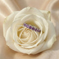 0.60 Ct Round Purple Amethyst Prong Silver Half Eternity Ring by Fine Color Jewels