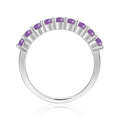 0.60 Ct Round Purple Amethyst Prong Silver Half Eternity Ring by Fine Color Jewels