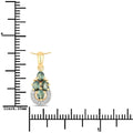 0.63 Ct Genuine Oval Alexandrite and Diamond 18K Yellow Gold Cocktail Pendant by Fine Color Jewels