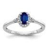 0.63 Ct Oval Blue Sapphire & Diamond Prong 14K White Gold Halo Ring