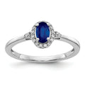 0.63 Ct Oval Blue Sapphire & Diamond Prong 14K White Gold Halo Ring by Fine Color Jewels