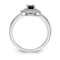 0.63 Ct Oval Blue Sapphire & Diamond Prong 14K White Gold Halo Ring by Fine Color Jewels
