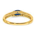0.64 Ct Oval Blue Sapphire & Diamond Half-Bezel 14K Yellow Gold East-West Ring by Fine Color Jewels