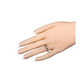 0.64 Ct Round Blue Sapphire and White Topaz Prong Silver Five Stone Ring by Fine Color Jewels