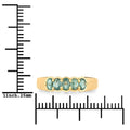 0.65 Ct Genuine Green Alexandrite 18K Yellow Gold 5 Stone Ring by Fine Color Jewels