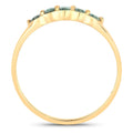 0.65 Ct Genuine Green Alexandrite 18K Yellow Gold 5 Stone Ring by Fine Color Jewels