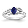 0.65 Ct Oval Blue Sapphire Prong 14K White Gold Filigree Solitaire Ring