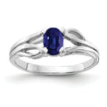0.65 Ct Oval Blue Sapphire Prong 14K White Gold Filigree Solitaire Ring by Fine Color Jewels
