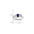 0.65 Ct Oval Blue Sapphire Prong 14K White Gold Filigree Solitaire Ring by Fine Color Jewels