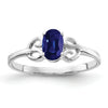 0.65 Ct Oval Blue Sapphire Prong 14K White Gold Solitaire Ring