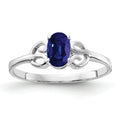 0.65 Ct Oval Blue Sapphire Prong 14K White Gold Solitaire Ring by Fine Color Jewels