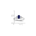 0.65 Ct Oval Blue Sapphire Prong 14K White Gold Solitaire Ring by Fine Color Jewels