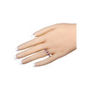 0.65 Ct Round Pink Ruby Prong Silver Five Stone Ring by Fine Color Jewels
