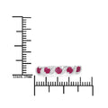 0.65 Ct Round Pink Ruby Prong Silver Five Stone Ring by Fine Color Jewels