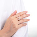 0.67 Ct Round White Sapphire Prong Silver Cluster Ring by Fine Color Jewels