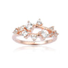 0.67 Ct Round White Sapphire Prong Silver Cluster Ring