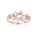 0.67 Ct Round White Sapphire Prong Silver Cluster Ring by Fine Color Jewels