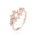 0.67 Ct Round White Sapphire Prong Silver Cluster Ring by Fine Color Jewels
