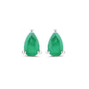 0.70 Ct Pear Green Zambian Emerald Prong 10K Stud Earrings