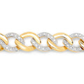 0.70 Ct Round White Diamond Prong Yellow Gold Plated Sterling Silver Cuban Chain Link Bracelet by Fine Color Jewels