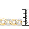 0.70 Ct Round White Diamond Prong Yellow Gold Plated Sterling Silver Cuban Chain Link Bracelet by Fine Color Jewels