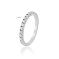 0.70 Ct Round White Moissanite Prong Sterling Silver Eternity Engagement Ring by Fine Color Jewels