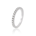 0.70 Ct Round White Moissanite Prong Sterling Silver Eternity Engagement Ring by Fine Color Jewels