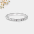0.70 Ct Round White Moissanite Prong Sterling Silver Eternity Engagement Ring by Fine Color Jewels