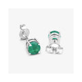 0.72 Ct Round Green Zambian Emerald Prong 10K Stud Earrings by Fine Color Jewels