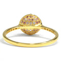 0.72 Ct Round Red Garnet and White Topaz Prong Silver Pave Ring by Fine Color Jewels