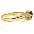 0.72 Round Red Garnet and White Topaz Prong Silver Bypass Ring by Fine Color Jewels
