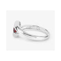 0.74 Ct Round Red Garnet Channel Silver Three stone Bypass Ring by Fine Color Jewels