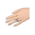 0.74 Ct Round Red Garnet Channel Silver Three stone Bypass Ring by Fine Color Jewels