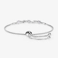 0.79 Ct Heart Pink Morganite Prong Silver Bolo Adjustable Bracelet by Fine Color Jewels