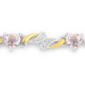 0.79 Ct Heart Pink Morganite Prong Silver Bolo Adjustable Bracelet by Fine Color Jewels