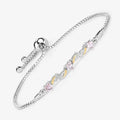 0.79 Ct Heart Pink Morganite Prong Silver Bolo Adjustable Bracelet by Fine Color Jewels