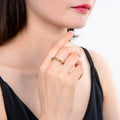 0.8 Ct Round Yellow Citrine Prong Silver Half Eternity Ring by Fine Color Jewels