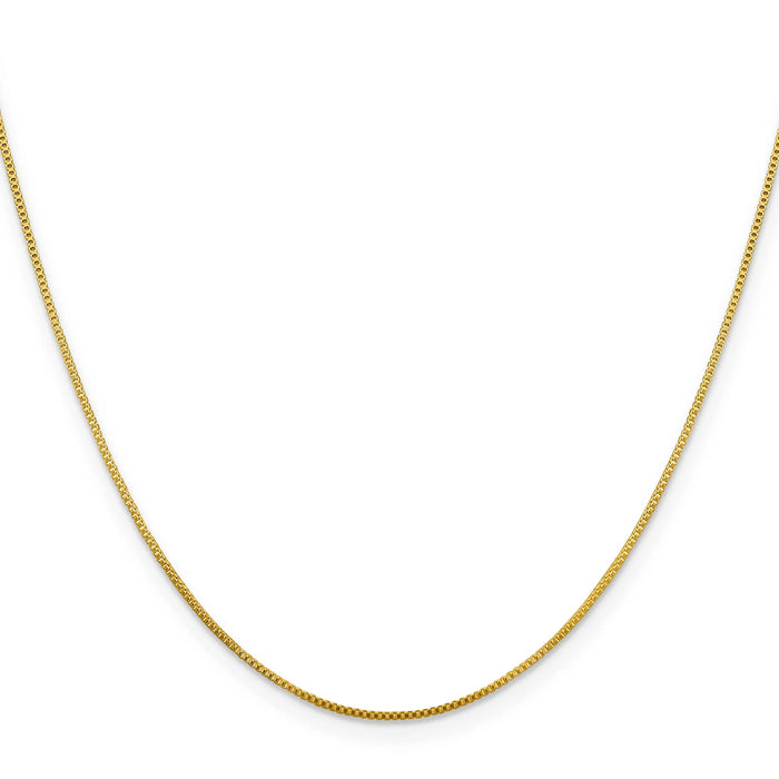 0.8 mm Gold-plated Sterling Silver Box Chain 18 inch by Fine Color Jewels