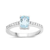 0.80 Ct Cushion Blue Aquamarine Lab Diamond Prong Silver Pave Bridge Ring